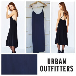 Urban Outfitters Navy Strappy‎ Back Slip Dress Medium